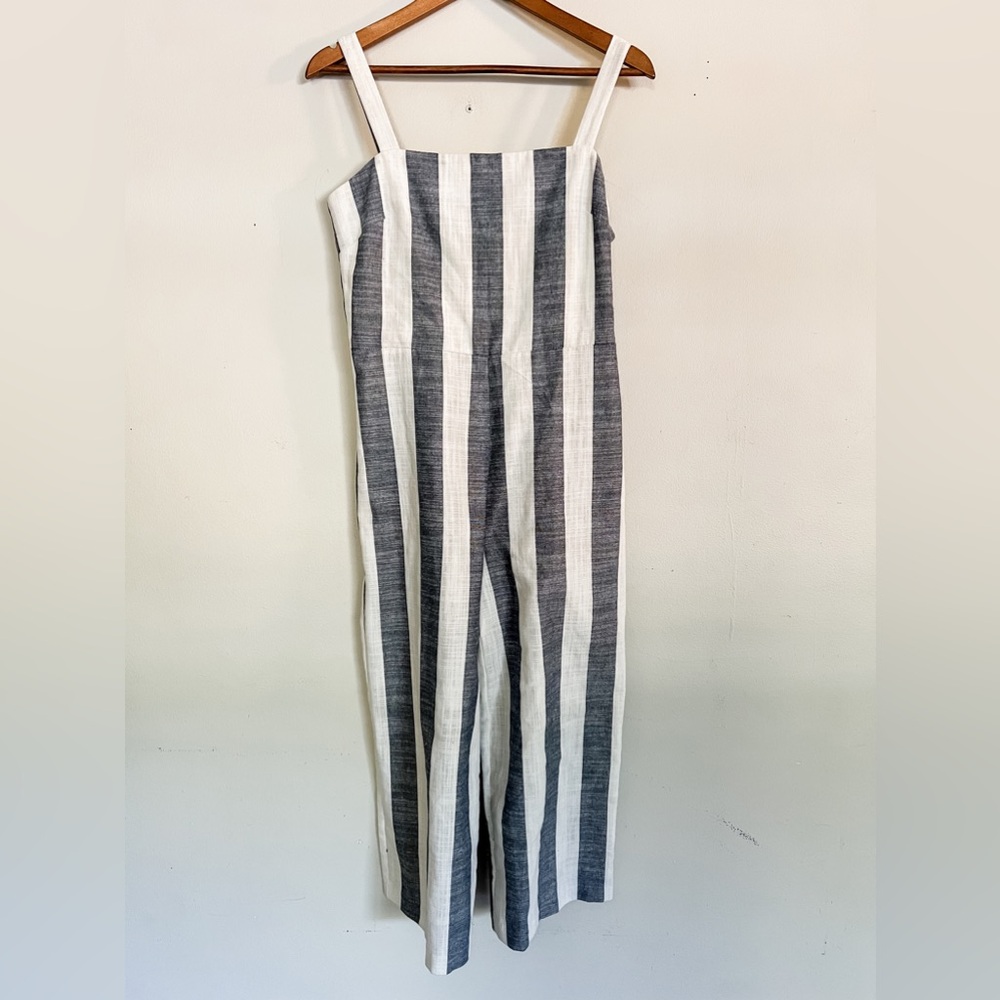 For the Republic linen blend stripe jumpsuit size small